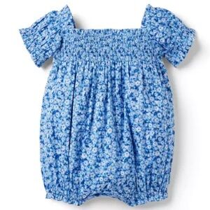 Janie and Jack Floral Smocked Romper - Size 12-18 month
